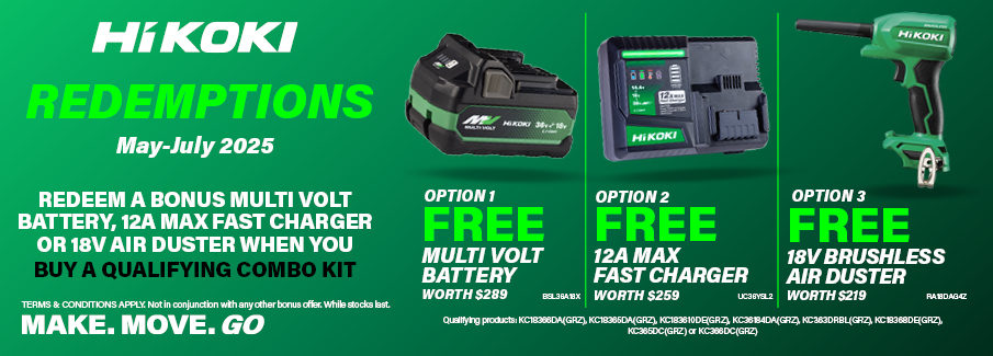 HiKOKI Q3 Combo Kit Choose Redemption May-July 2025
